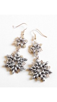 SD Dupla Hópehely fülbevaló, ezüst