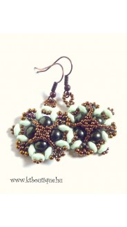 Perzsa fülbevaló, zöld-bronz