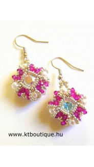 Dainty Duality fülbevaló, ezüst-fukszia