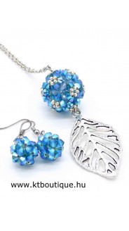 Swarovski szett, 2 részes, türkiz
