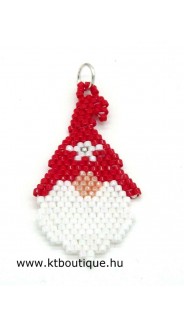 Mikulás nyaklánccal vagy kulcstartóval, piros-fehér