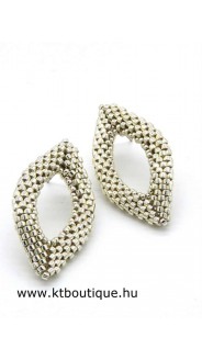 Mandula fülbevaló, ezüst, L