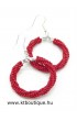 Csavart karika fülbevaló, piros