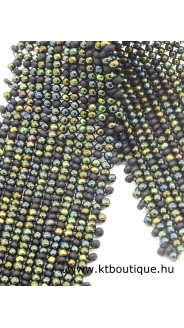 Herringbone mintás karkötő, íriszzöld-fekete