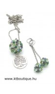 Swarovski szett, 2 részes, vegyes zöld színekben
