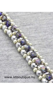 Swaro karkötő, ezüst-heliotrope