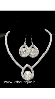 Jeges kristály cseppek szett, fehér