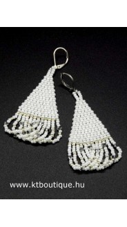 Rojtos fülbevaló, fehér-ezüst