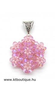 Óriás hópehely medál, halvány rózsa