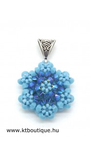 Óriás hópehely medál, türkiz