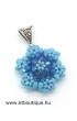 Óriás hópehely medál, türkiz