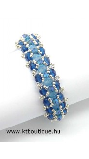 Mini Shérazade karkötő, kék-ezüst