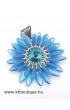 Gerbera medál, kék mix